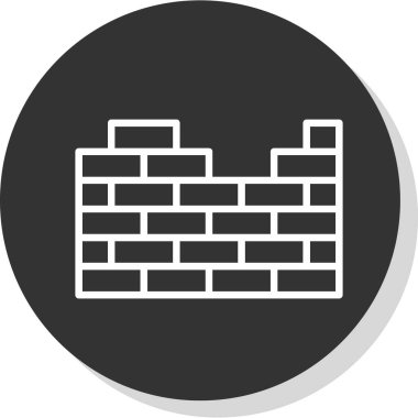 İnşaat tuğlaları düz simge, vektör illüstrasyonu