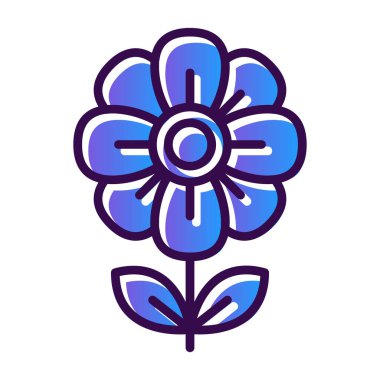 Yapraklı çiçekler ve simge satırı ve doldurma biçimi