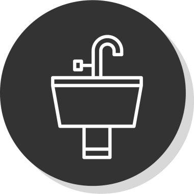 duş tap simgesi, vektör illüstrasyonu