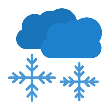 Kar bulutları hava durumu ikonu, vektör illüstrasyonu 