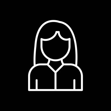 Kadın avatar simgesi, vektör illüstrasyonu 