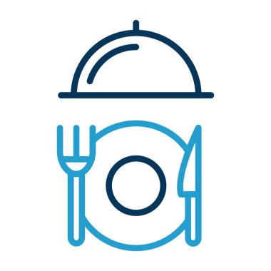 Gıda ve restoran web simgesi vektör illüstrasyonu