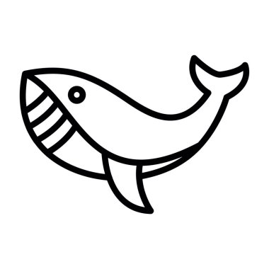 Balina hayvan ikonu. düz vektör illüstrasyonu