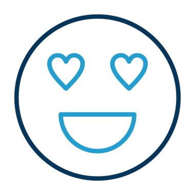 aşk emojisi simgesi, vektör illüstrasyonu