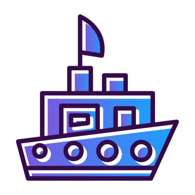 Gemi. Web simgesi basit illüstrasyon