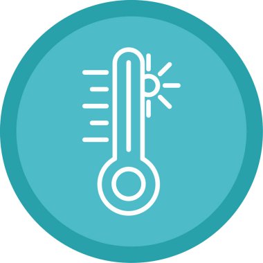 sıcaklık simgesi. Termometre vektör simgesinin basit çizimi