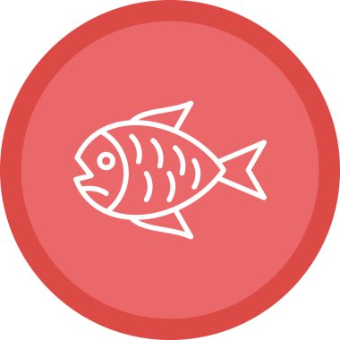 balık yassı simgesi, vektör illüstrasyonu 