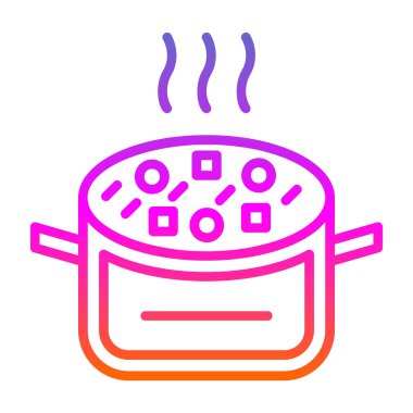 Güveç besin düzlüğü simgesi, vektör illüstrasyonu