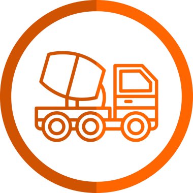 Beton Mikser kamyon kutsal kişilerin resmi, vektör çizim 