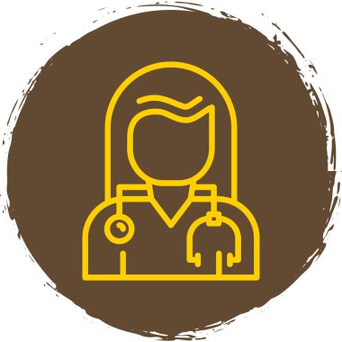 Kadın doktor çizgisi simgesi, vektör illüstrasyonu  