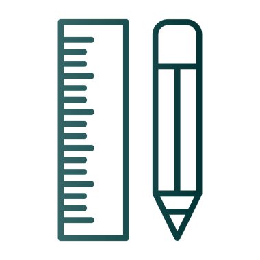 Cetvel ve kalem simgesi işaret çizimi