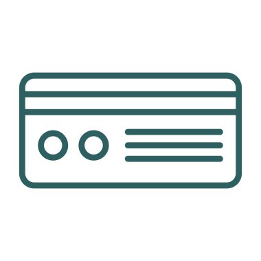 Kredi kartı simgesi, vektör illüstrasyonu basit tasarım