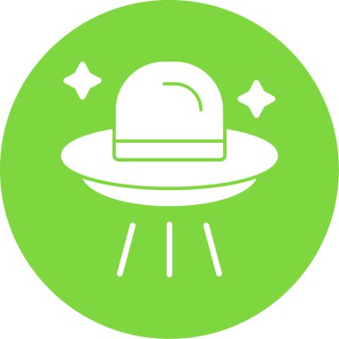 Çizgi roman tarzında UFO simgesi. çizgi film vektör illüstrasyonu