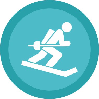  düz kayak ikonu vektör çizimi tasarımı