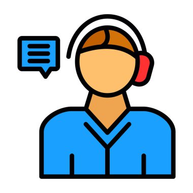 Çağrı merkezi simge rengi dış hat vektörü