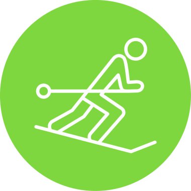  düz kayak ikonu vektör çizimi tasarımı