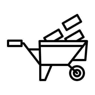 el arabası simgesi vektör illüstrasyonu 