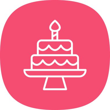 Kek simgesi, vektör illüstrasyonu basit tasarım