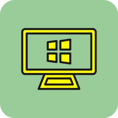 Masaüstü İzleyici simgesi vekto illüstrasyonuName