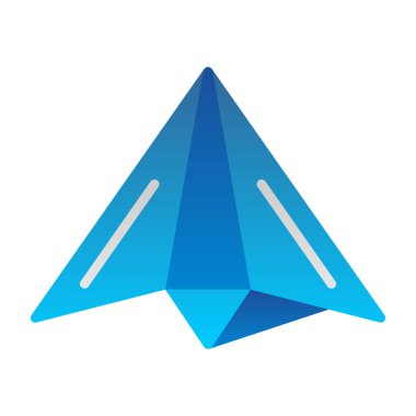 Kağıt düzlem vektör simgesi beyaz arkaplanda izole edildi.