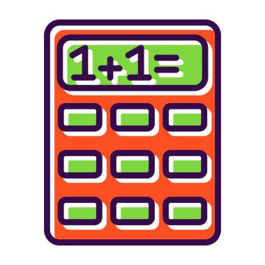 Basit Hesaplayıcı Simgesi, vektör illüstrasyonu