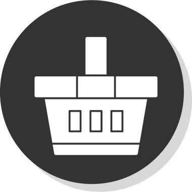 düz alışveriş sepeti simgesi, vektör illüstrasyonu