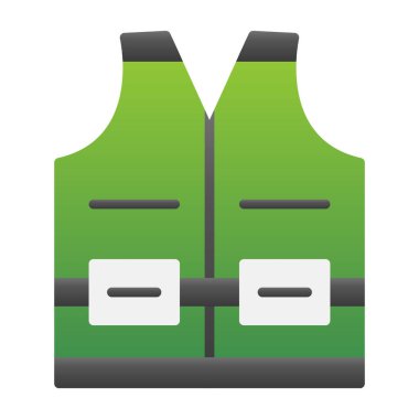 Yüksek görünürlüklü yelek ana hatlı web simgesi basit illüstrasyon 