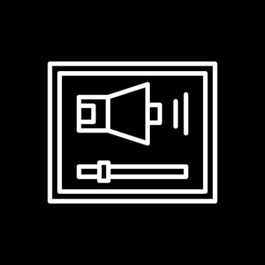 Video kamera ikon vektörü. İnce çizgi işareti. izole edilmiş sınır sembolü çizimi