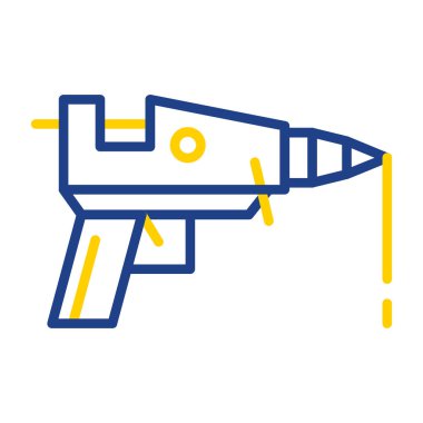 Sıcak yapıştırıcı tabancası ağ simgesi, vektör illüstrasyonu