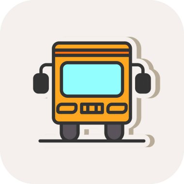 Otobüs simgesi. Düz tasarım stili.