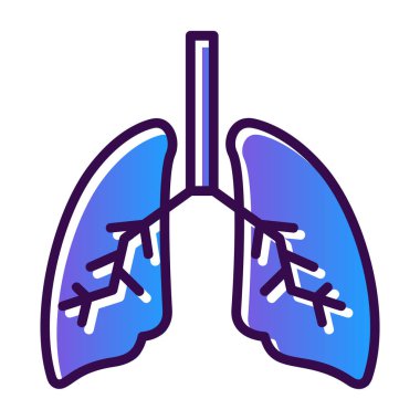 akciğerler web simgesi basit illüstrasyon 