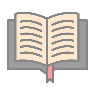 Kitap vektör simgesi, resimleme okunuyor