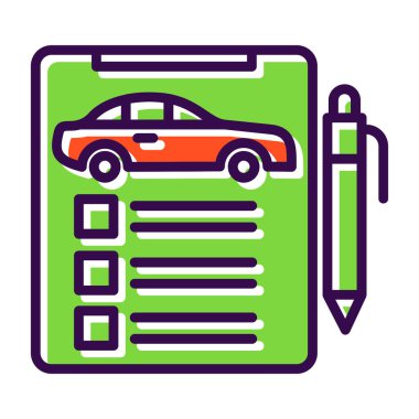 Araba sözleşme simge vektör çizim