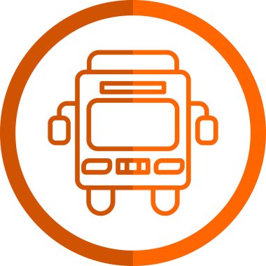 Otobüs. Web simgesi basit illüstrasyon             