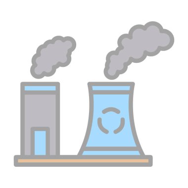 Fabrika kirliliği simgesi, vektör illüstrasyonu basit tasarım