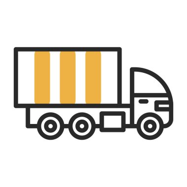 dağıtım kamyonu düz simgesi, vektör çizimi