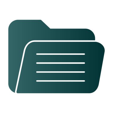 Açık klasör web simgesi, vektör çizim 