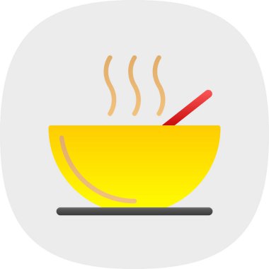 Sıcak çorba düz vektör simgesi