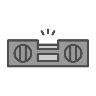 kaset vektör simgesi. Kayıt için beyaz arkaplanda siyah simge izole edildi.