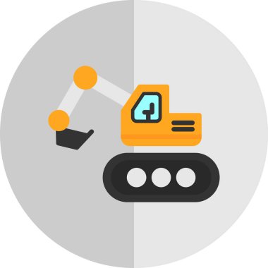 Escavator web simgesi, vektör illüstrasyonu