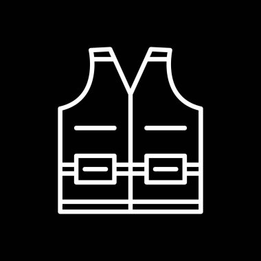 Yüksek görünürlüklü yelek ana hatlı web simgesi basit illüstrasyon 