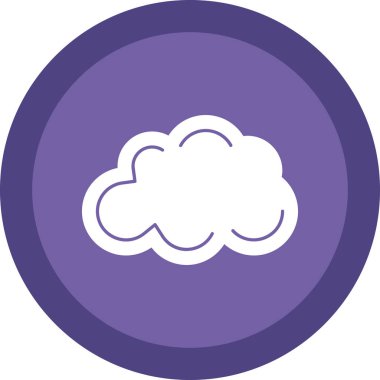Basit Bulutlu hava simgesi, vektör illüstrasyonu