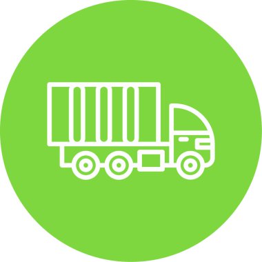 dağıtım kamyonu düz simgesi, vektör çizimi