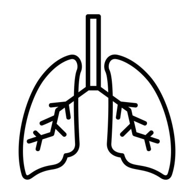 akciğerler web simgesi basit illüstrasyon 