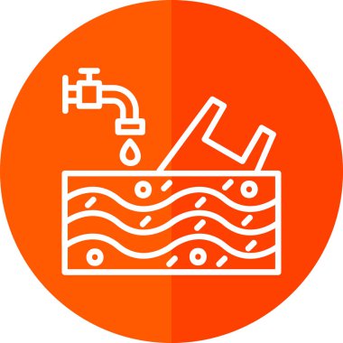 Su. Web simgesi basit illüstrasyon