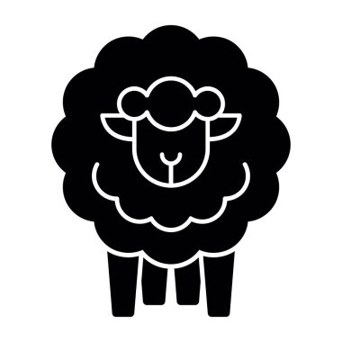 Koyun yassı simgesi, vektör illüstrasyonu 