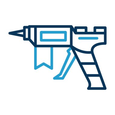 Yapıştırıcı tabancası ağ simgesi, vektör illüstrasyonu