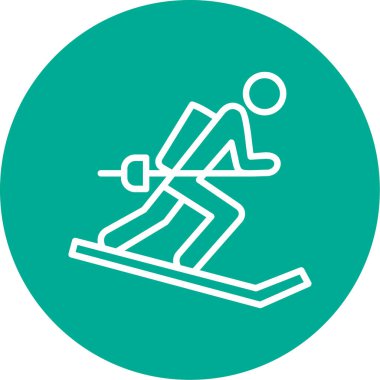  düz kayak ikonu vektör çizimi tasarımı