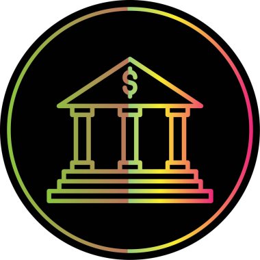 Banka binası ikonu. düz tasarım illüstrasyon. 