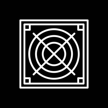 Soğutucunun vektör çizimi. Havalandırma fan çizimi, pictogram